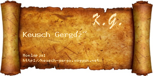 Keusch Gergő névjegykártya